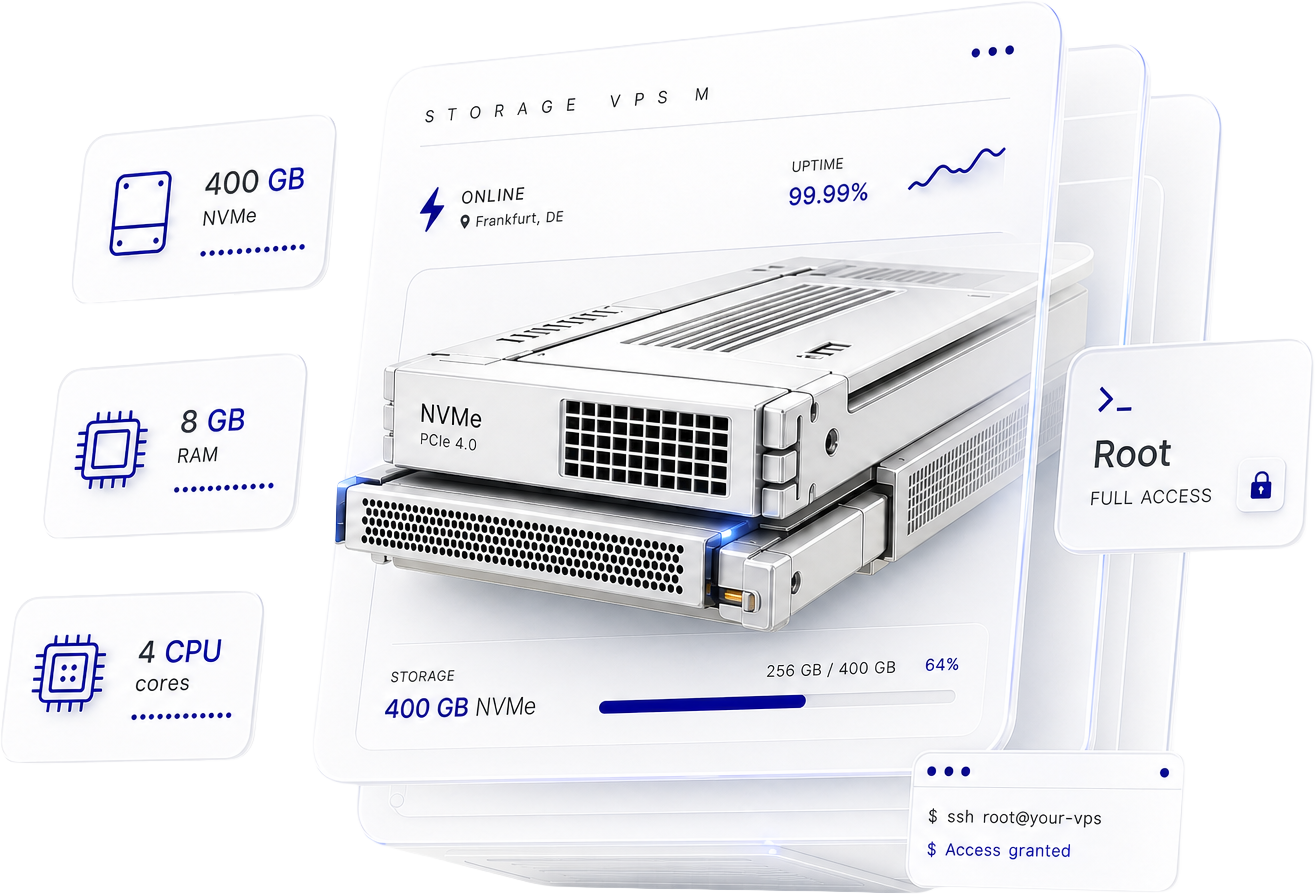 Medium Storage VPS — server for growing backups and app storage