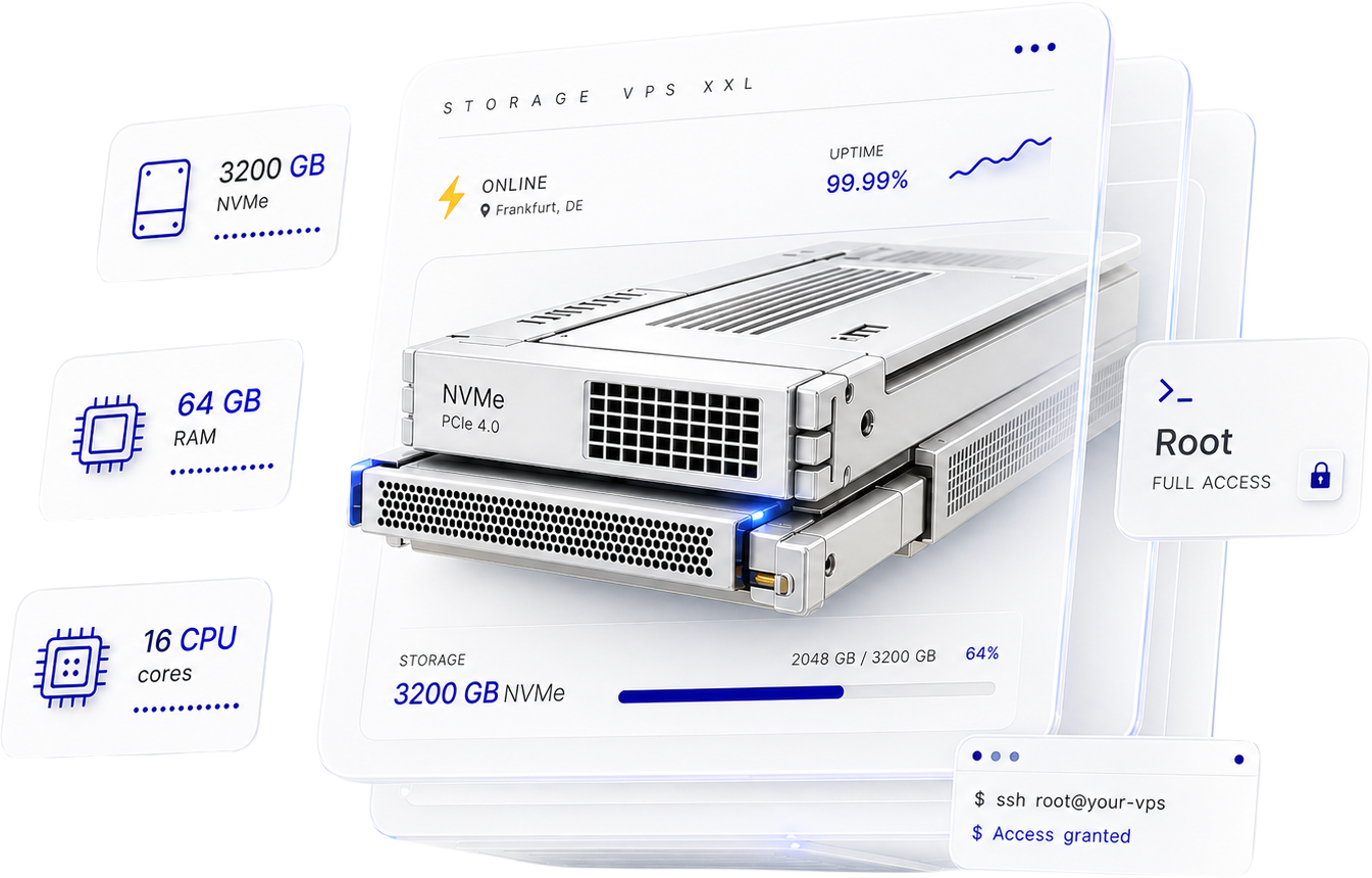 Extra Extra Large Storage VPS — server for data-heavy apps and media libraries